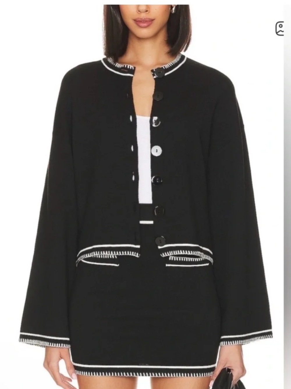 SNDYS Black Knit skirt, part of matching set